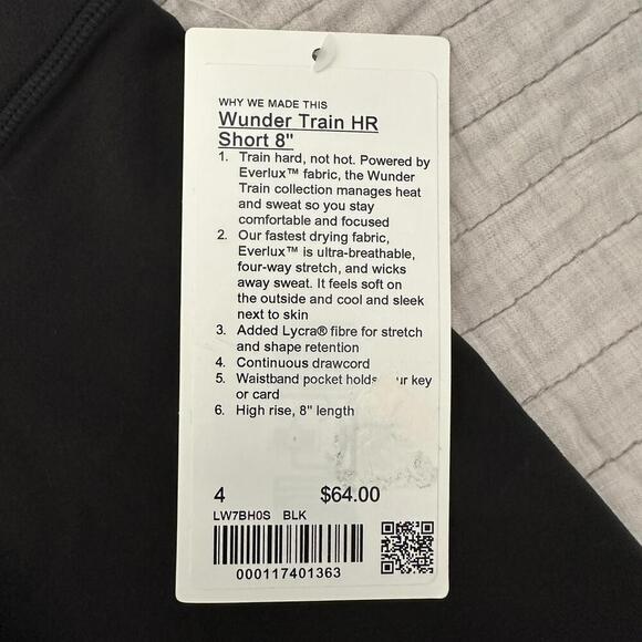 NWT Lululemon Wunder Train High-Rise Short 8" Sz 4 Black - Picture 5 of 6
